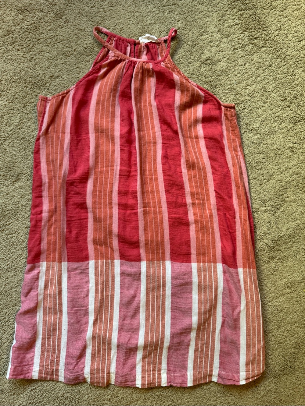Lou & Grey Pink and Coral Striped Halter Top Dress